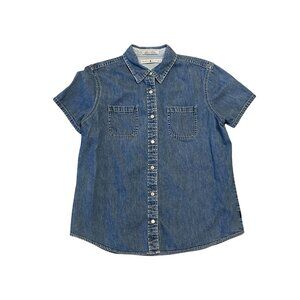 Vintage 2001 Tommy Hilfiger Denim Shirt - Medium Wash - Retro Y2K Snap front